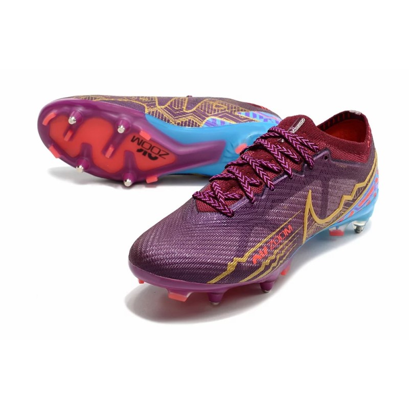 Botas de Fútbol Nike Air Zoom Mercurial Vapor XV Elite SG Blanco / Rojo Oscuro / Verde Fluorescente / Amarillo / Azul (#39~#45)