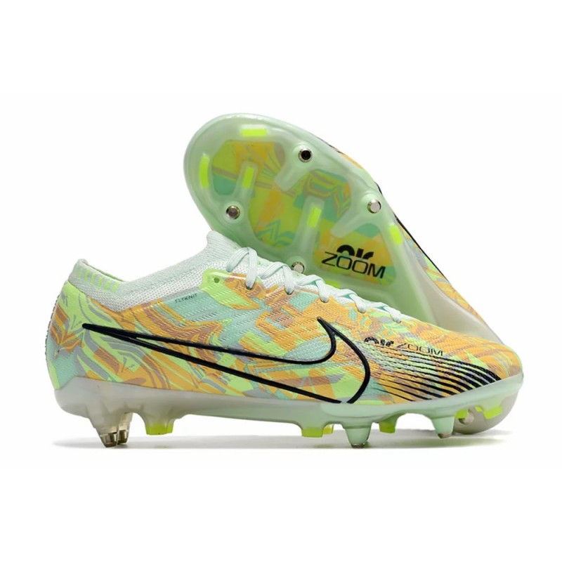 Botas de Fútbol Nike Air Zoom Mercurial Vapor XV Elite SG Blanco / Rojo Oscuro / Verde Fluorescente / Amarillo / Azul (#39~#45)