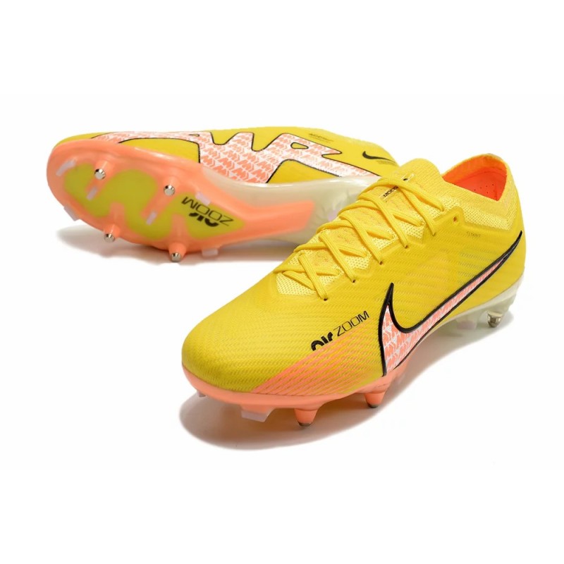 Botas de Fútbol Nike Air Zoom Mercurial Vapor XV Elite SG Blanco / Rojo Oscuro / Verde Fluorescente / Amarillo / Azul (#39~#45)