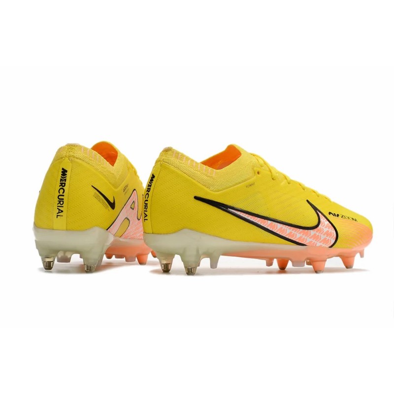 Botas de Fútbol Nike Air Zoom Mercurial Vapor XV Elite SG Blanco / Rojo Oscuro / Verde Fluorescente / Amarillo / Azul (#39~#45)