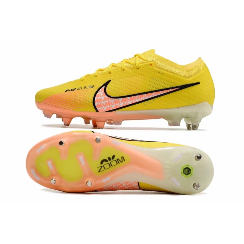 Botas de Fútbol Nike Air Zoom Mercurial Vapor XV Elite SG Blanco / Rojo Oscuro / Verde Fluorescente / Amarillo / Azul (#39~#45)