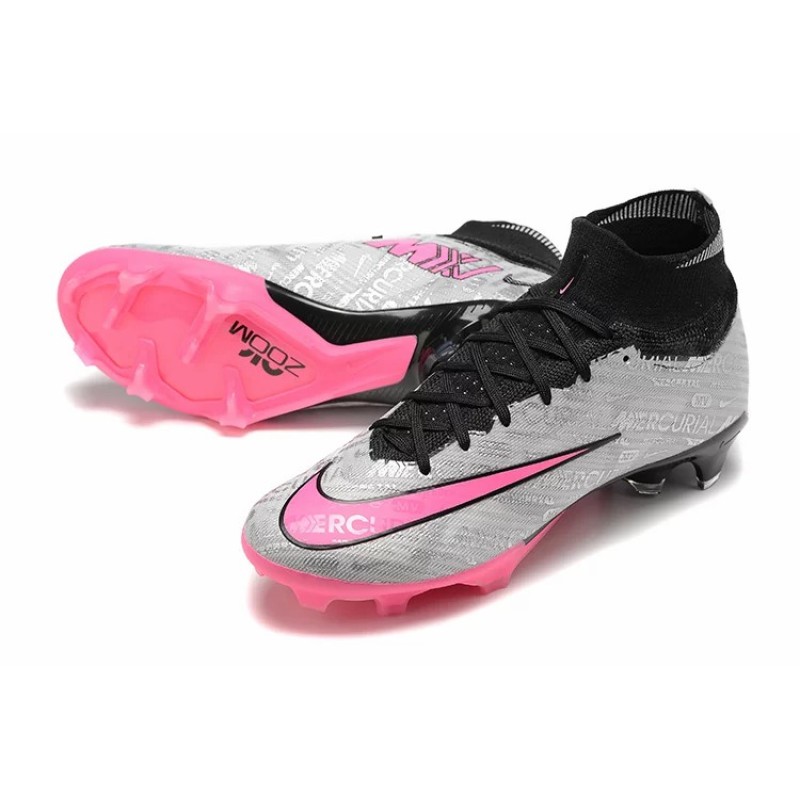 Botas de Fútbol Nike Air Zoom Mercurial Superfly IX Elite FG Gris&Rosa (#39~#45)