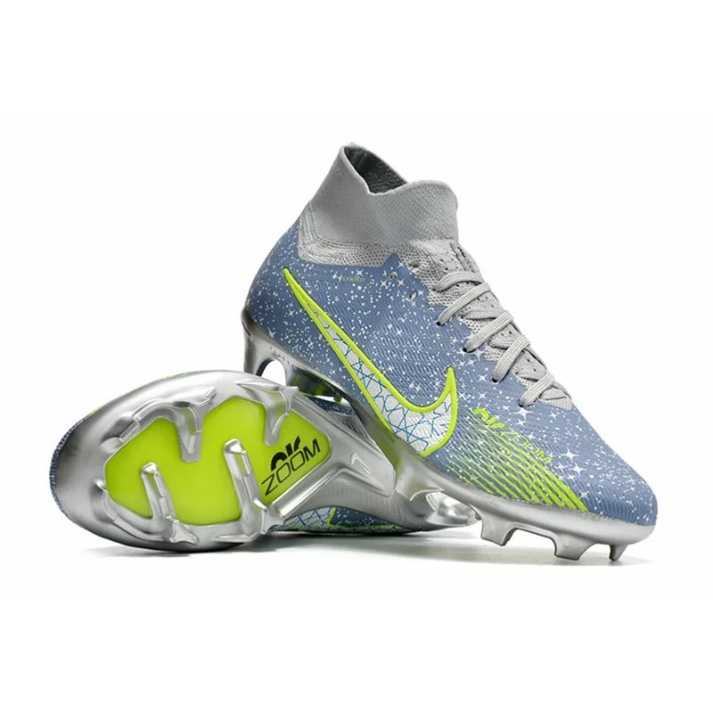 Botas de Fútbol Nike Air Zoom FG High Top Azul Gris (#39~#45)