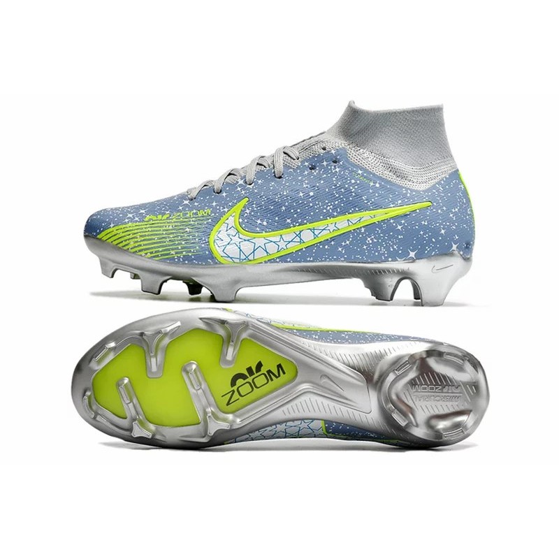 Botas de Fútbol Nike Air Zoom FG High Top Azul Gris (#39~#45)