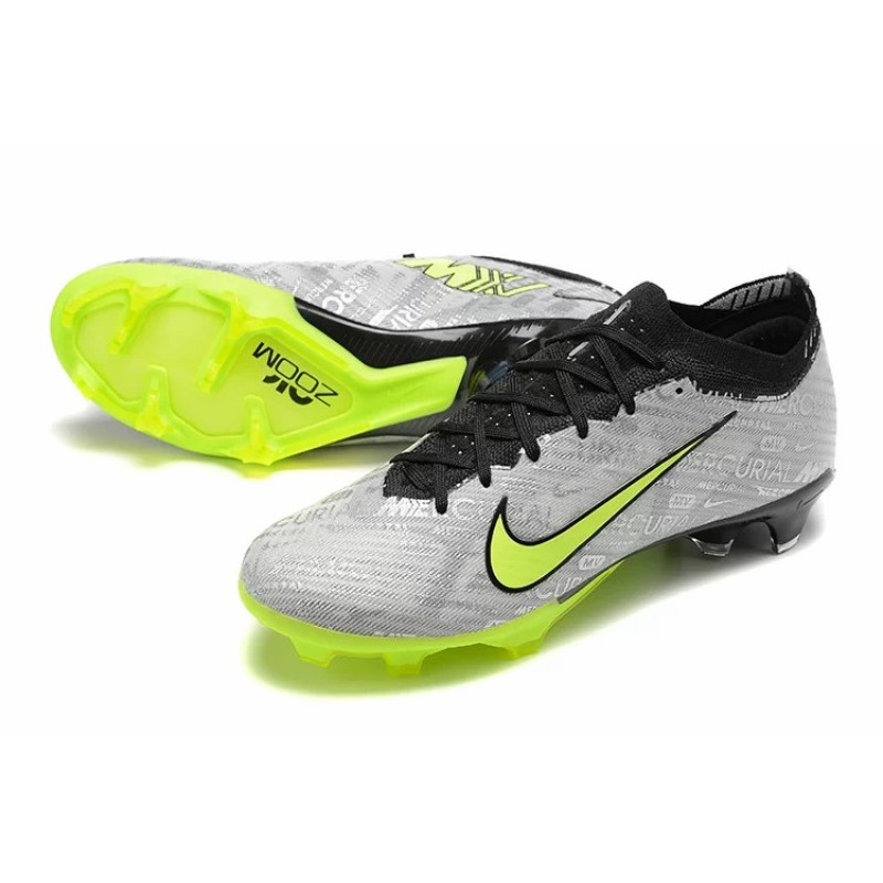 Botas de Fútbol Nike Air Zoom Mercurial Vapor XV Elite FG Gris&Amarillo Fluorescente (#39~#45)