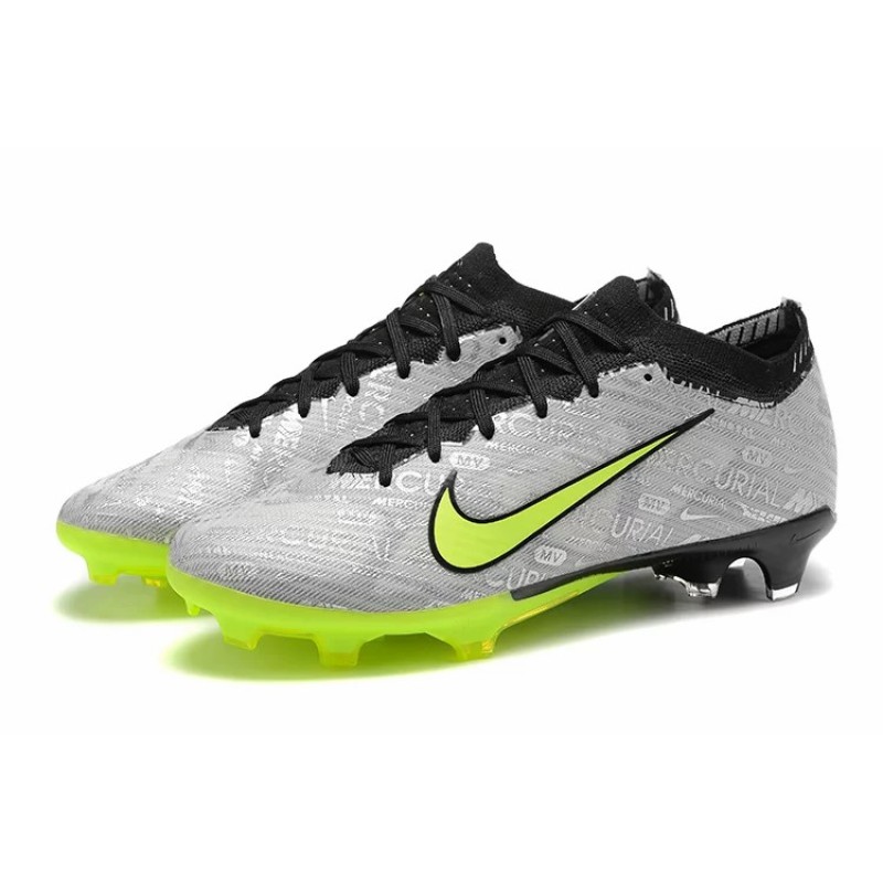 Botas de Fútbol Nike Air Zoom Mercurial Vapor XV Elite FG Gris&Amarillo Fluorescente (#39~#45)