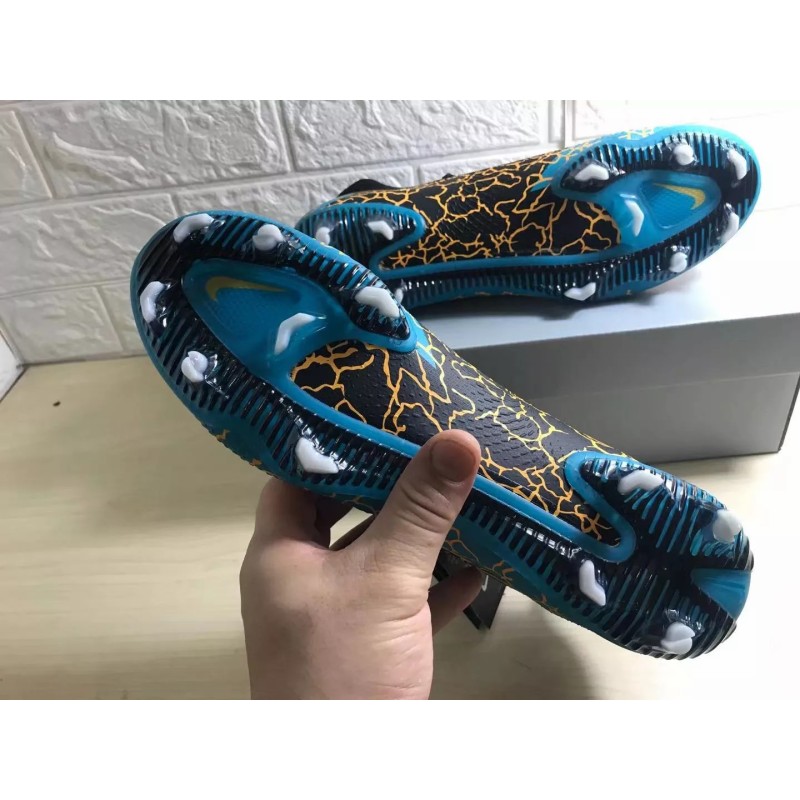 Botas de Fútbol Nike Phantom GT Elite DF FG Negro&Naranja&Azul (#38~#45)