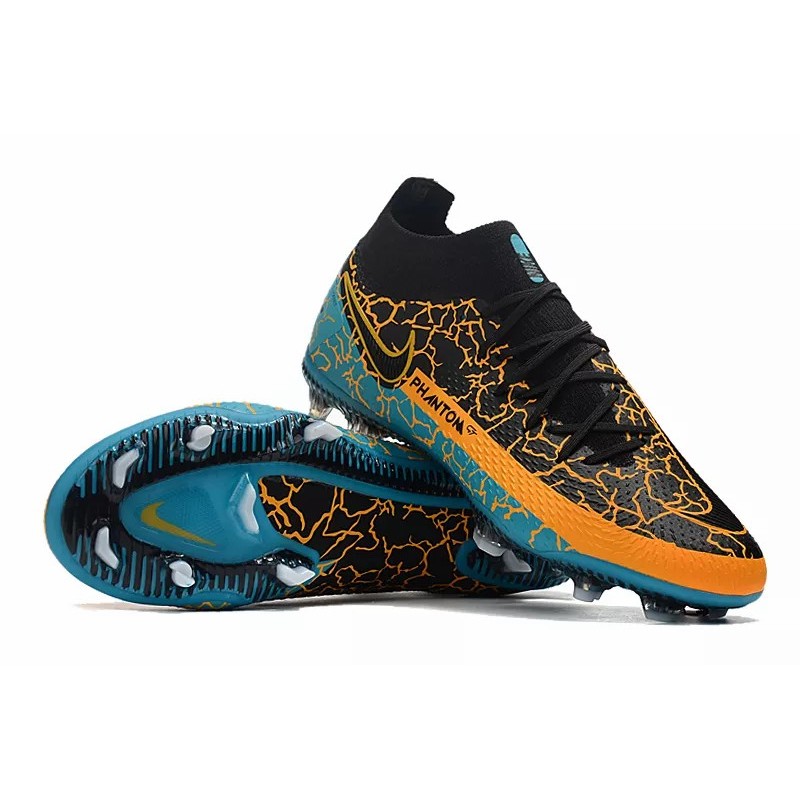 Botas de Fútbol Nike Phantom GT Elite DF FG Negro&Naranja&Azul (#38~#45)