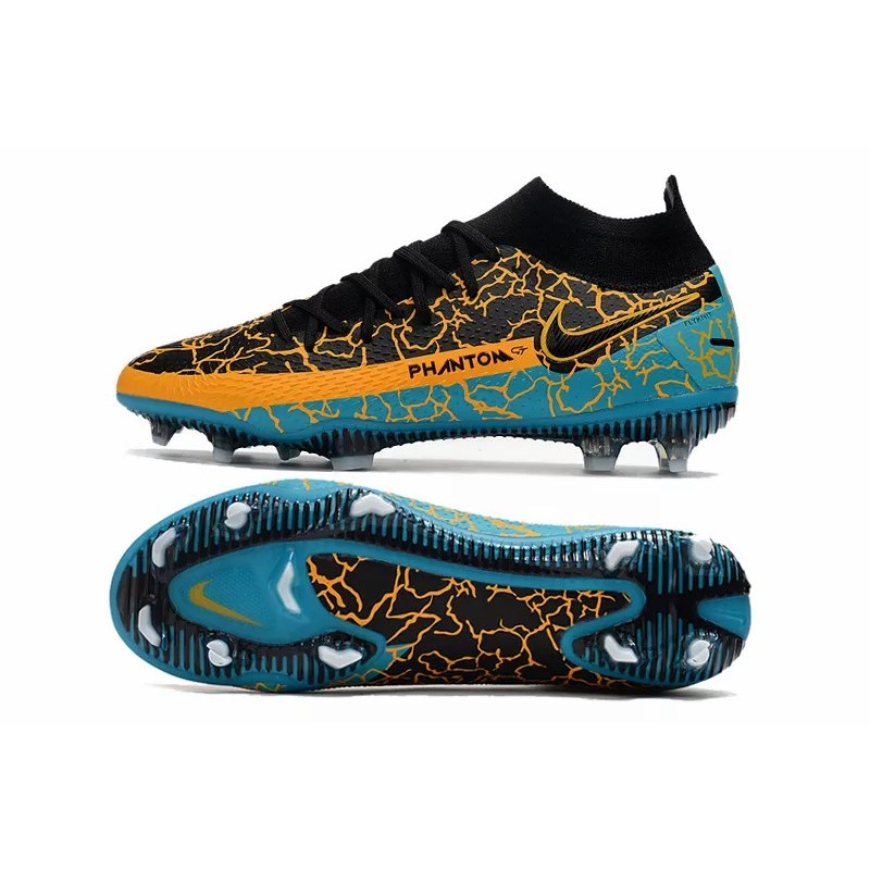 Botas de Fútbol Nike Phantom GT Elite DF FG Negro&Naranja&Azul (#38~#45)