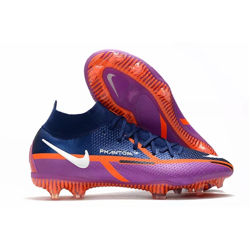Botas de Fútbol Nike Phantom GT II Elite DF FG High Top Azul Marino&Púrpura (#39~#45)