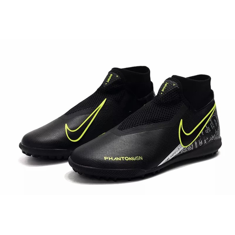 Botas de Fútbol Nike Phantom Vison Academy DF TF Negro / Amarillo Fluorescente (#39~#45)