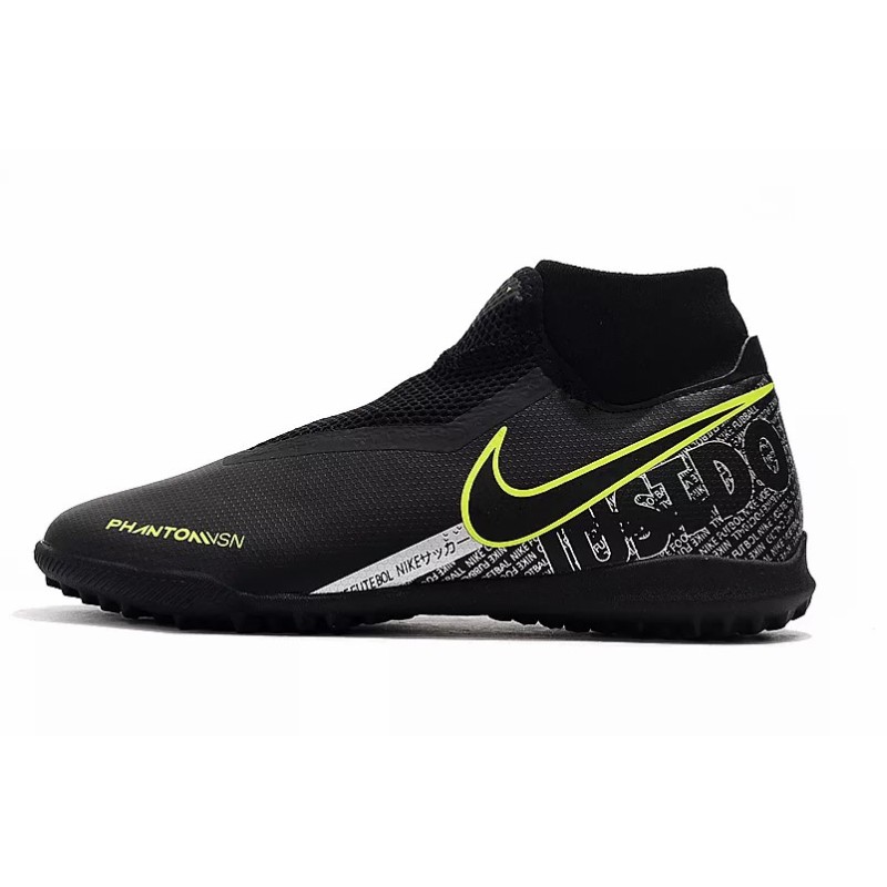 Botas de Fútbol Nike Phantom Vison Academy DF TF Negro / Amarillo Fluorescente (#39~#45)
