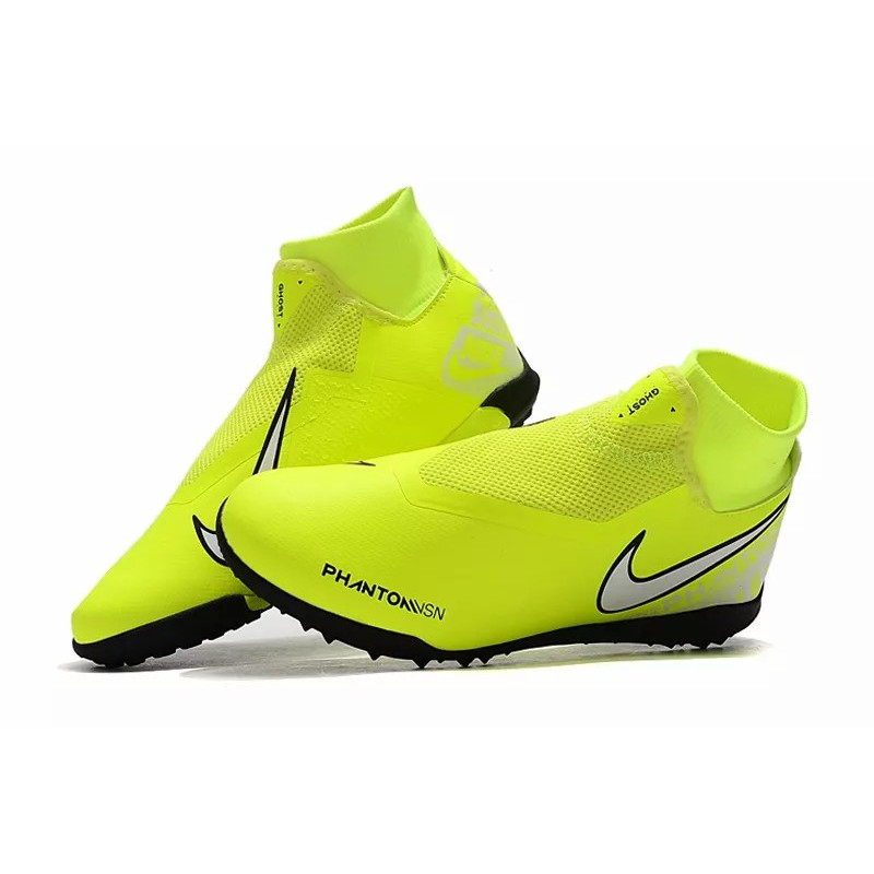 Botas de Fútbol Nike Phantom Vison Academy DF TF Negro / Amarillo Fluorescente (#39~#45)