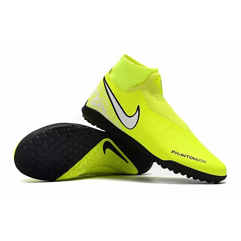 Botas de Fútbol Nike Phantom Vison Academy DF TF Negro / Amarillo Fluorescente (#39~#45)