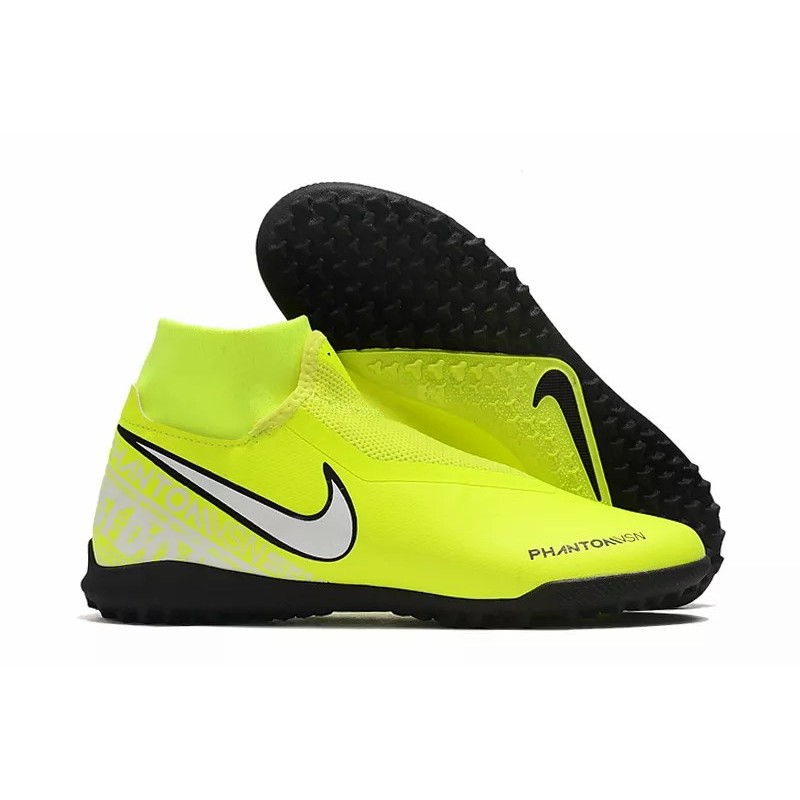 Botas de Fútbol Nike Phantom Vison Academy DF TF Negro / Amarillo Fluorescente (#39~#45)