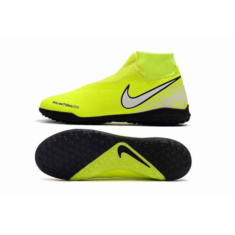 Botas de Fútbol Nike Phantom Vison Academy DF TF Negro / Amarillo Fluorescente (#39~#45)