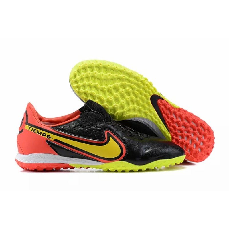 Botas de Fútbol Nike Tiempo Legend 9 TF Negro&Amarillo&Rojo (#39~#45)