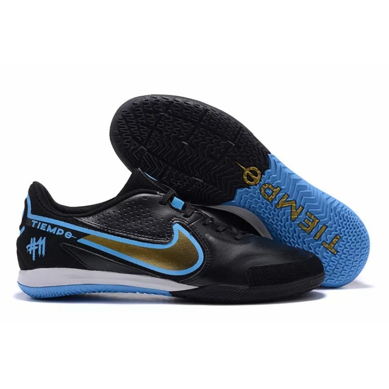 Botas de Fútbol Nike Tiempo Legend 9 TF Negro&Azul (#38~#45)