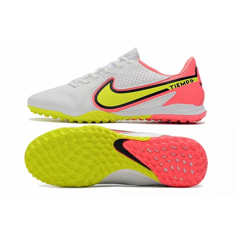 Botas de Fútbol Nike Tiempo Legend 9 MD Blanco&Amarillo&Rosado (#39~#45)