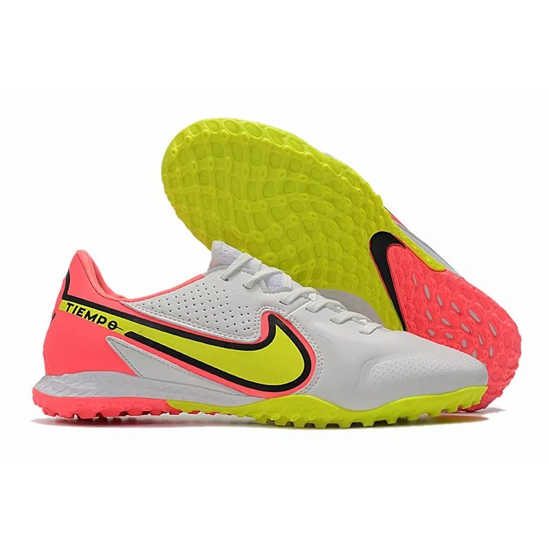 Botas de Fútbol Nike Tiempo Legend 9 MD Blanco&Amarillo&Rosado (#39~#45)
