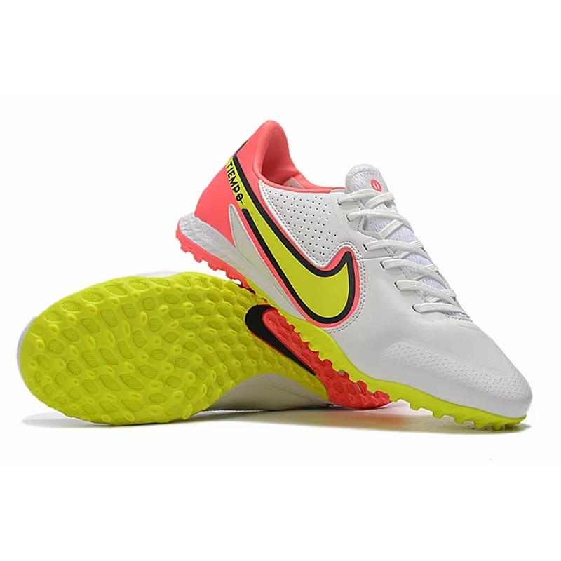 Botas de Fútbol Nike Tiempo Legend 9 MD Blanco&Amarillo&Rosado (#39~#45)