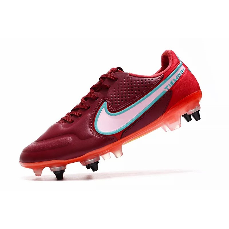 Botas de Fútbol Nike Tiempo Legend 9 Elite SG Negro / Blanco / Rojo / Verde Claro (#39~#45)