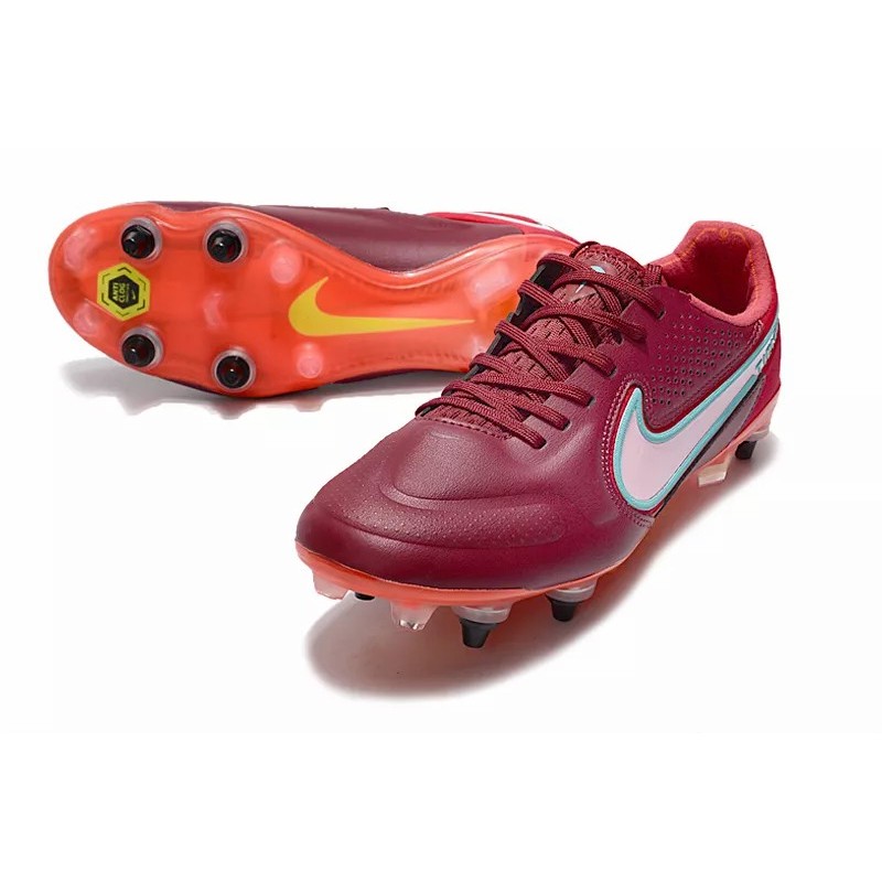 Botas de Fútbol Nike Tiempo Legend 9 Elite SG Negro / Blanco / Rojo / Verde Claro (#39~#45)