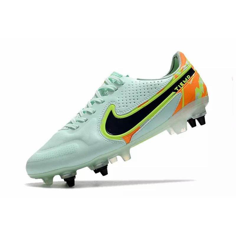 Botas de Fútbol Nike Tiempo Legend 9 Elite SG Negro / Blanco / Rojo / Verde Claro (#39~#45)
