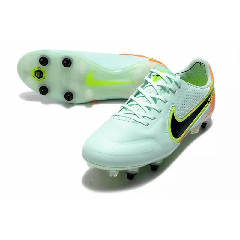 Botas de Fútbol Nike Tiempo Legend 9 Elite SG Negro / Blanco / Rojo / Verde Claro (#39~#45)