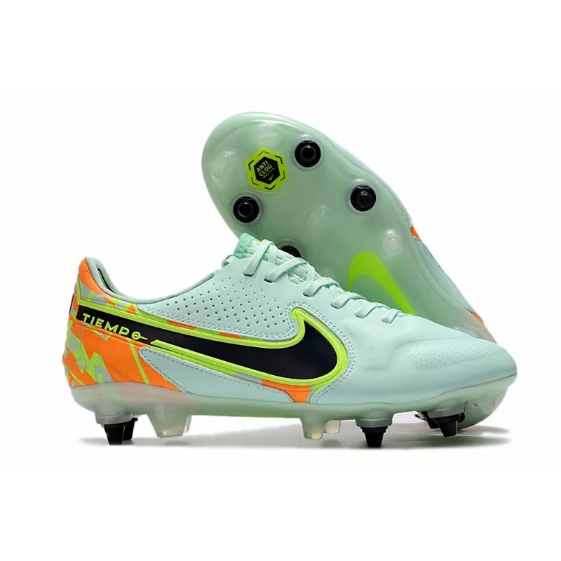 Botas de Fútbol Nike Tiempo Legend 9 Elite SG Negro / Blanco / Rojo / Verde Claro (#39~#45)