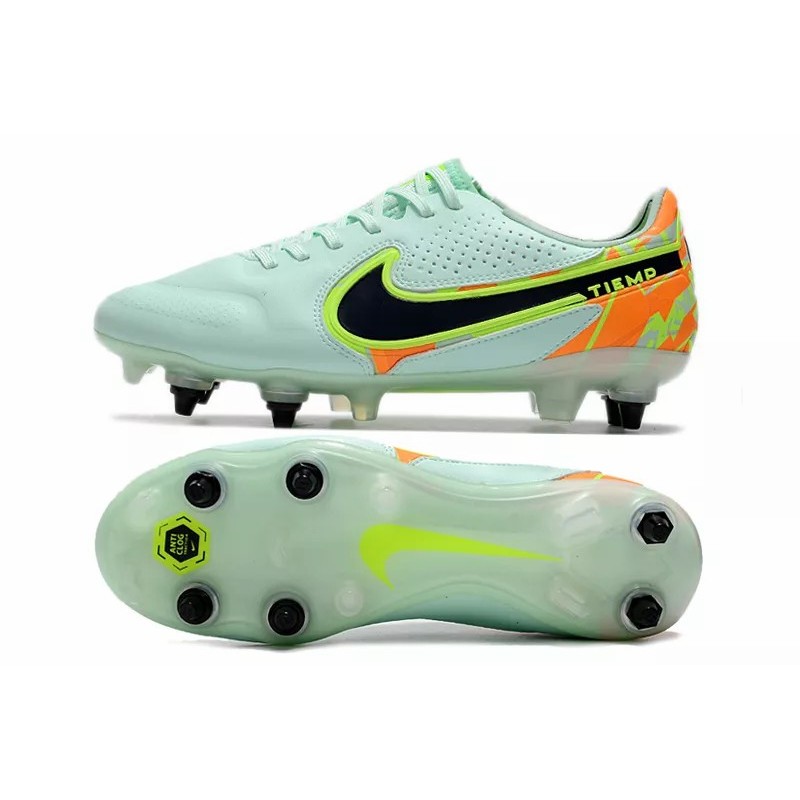 Botas de Fútbol Nike Tiempo Legend 9 Elite SG Negro / Blanco / Rojo / Verde Claro (#39~#45)