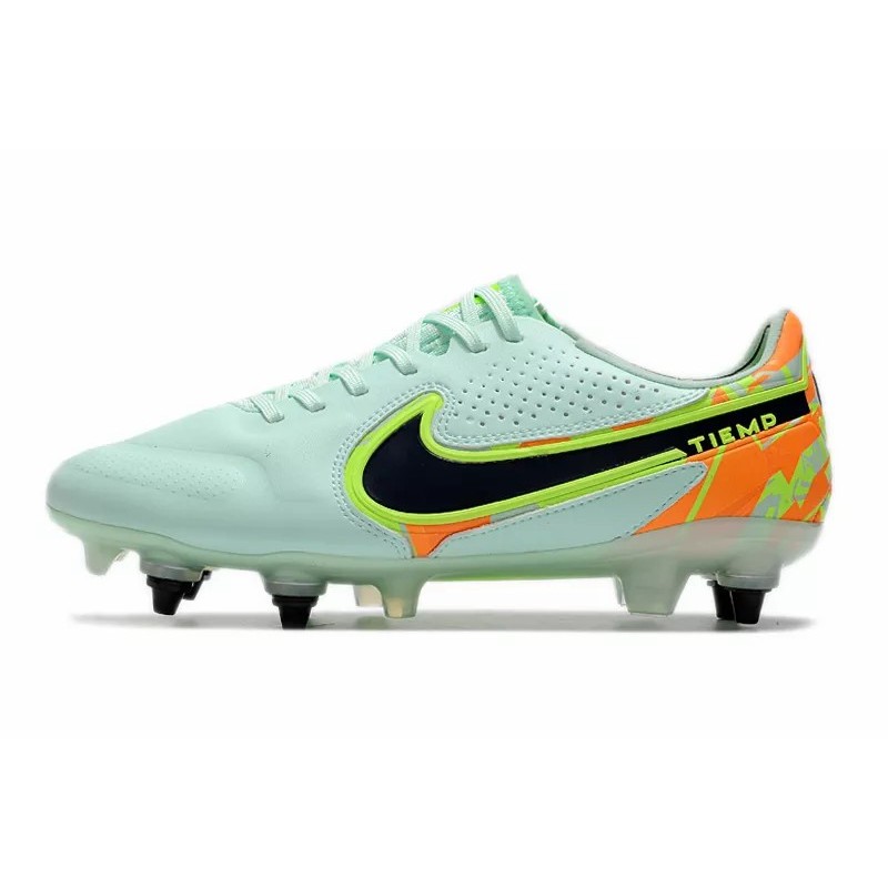 Botas de Fútbol Nike Tiempo Legend 9 Elite SG Negro / Blanco / Rojo / Verde Claro (#39~#45)