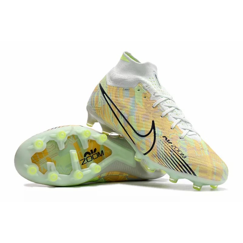 Botas de Fútbol Nike Air Zoom Mercurial Superfly IX Elite AG High Top Unisex Naranja&Verde Fluorescente&Blanco (#35~#45)