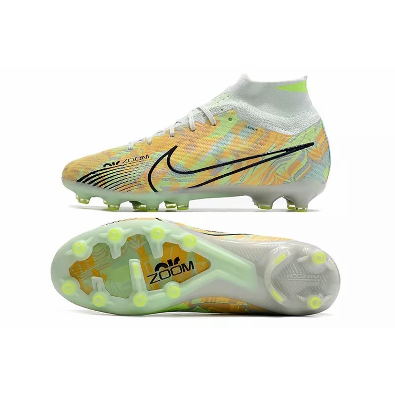 Botas de Fútbol Nike Air Zoom Mercurial Superfly IX Elite AG High Top Unisex Naranja&Verde Fluorescente&Blanco (#35~#45)