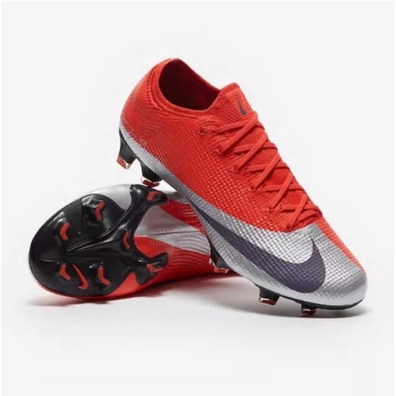 Botas de Fútbol Nike Mercurial Vapor XIII Elite FG Plateado&Rojo (#38~#46)