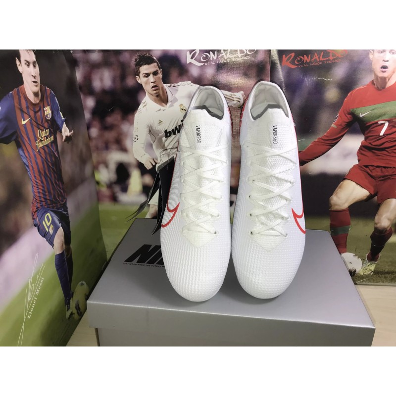 Botas de Fútbol Nike Mercurial Vapor 13 Elite FG Blanco&Rojo (#35~#45)