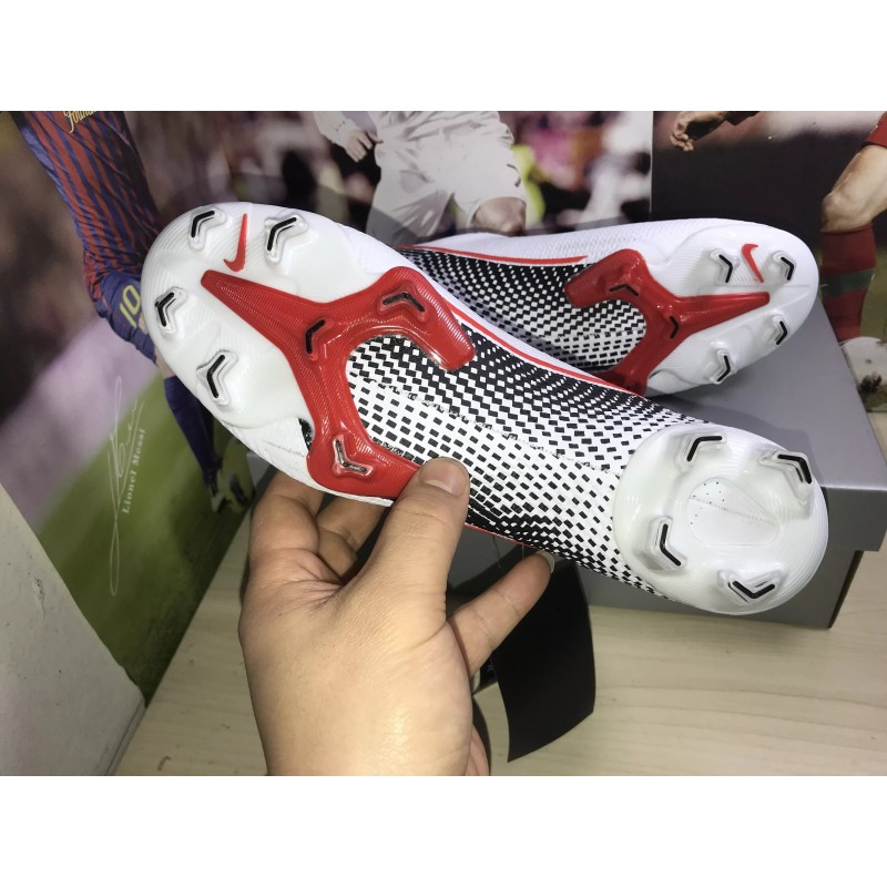 Botas de Fútbol Nike Mercurial Vapor 13 Elite FG Blanco&Rojo (#35~#45)