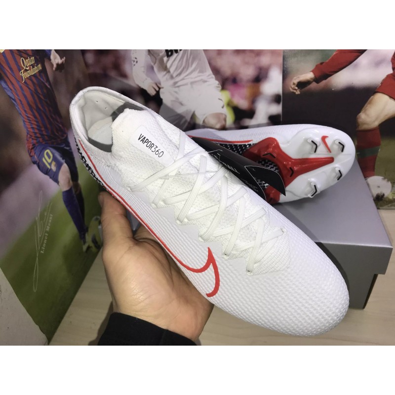 Botas de Fútbol Nike Mercurial Vapor 13 Elite FG Blanco&Rojo (#35~#45)