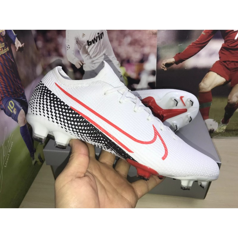 Botas de Fútbol Nike Mercurial Vapor 13 Elite FG Blanco&Rojo (#35~#45)