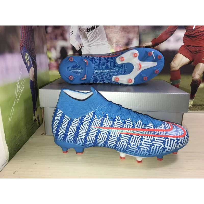 Botas de Fútbol Nike Mercurial Superfly VI Elite CR7 AG High Top Azul (#35~#45)