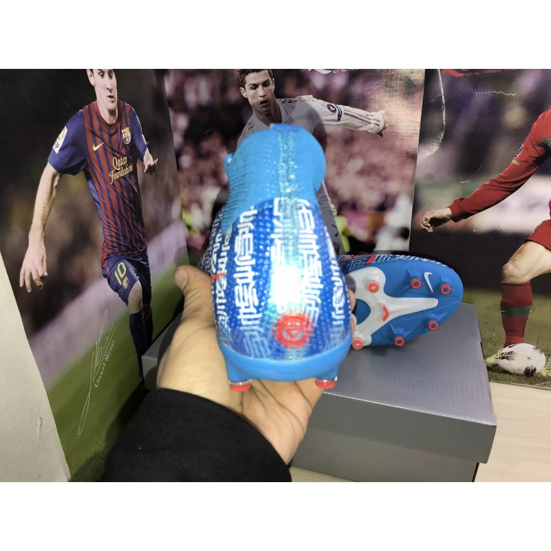 Botas de Fútbol Nike Mercurial Superfly VI Elite CR7 AG High Top Azul (#35~#45)