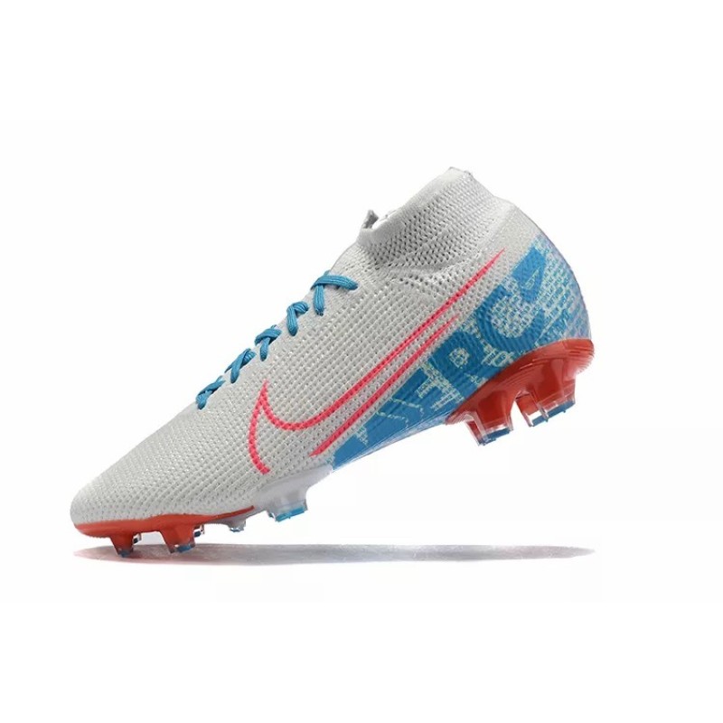 Botas de Fútbol Nike Mercurial Superfly VII 360 Elite FG Blanco&Celeste&Rojo (#39~#45)