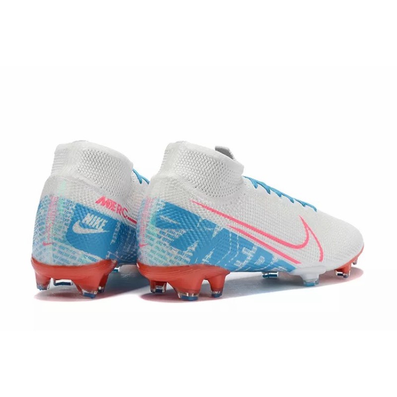 Botas de Fútbol Nike Mercurial Superfly VII 360 Elite FG Blanco&Celeste&Rojo (#39~#45)