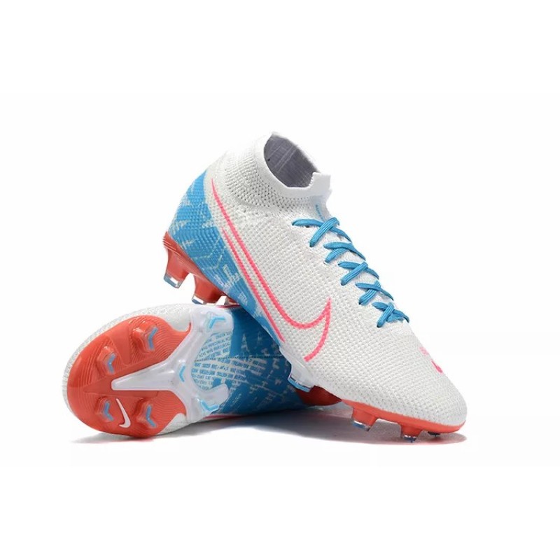 Botas de Fútbol Nike Mercurial Superfly VII 360 Elite FG Blanco&Celeste&Rojo (#39~#45)