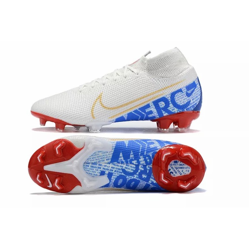 Botas de Fútbol Nike Mercurial Superfly VII 360 Elite FG Blanco&Azul&Rojo (#39~#45)