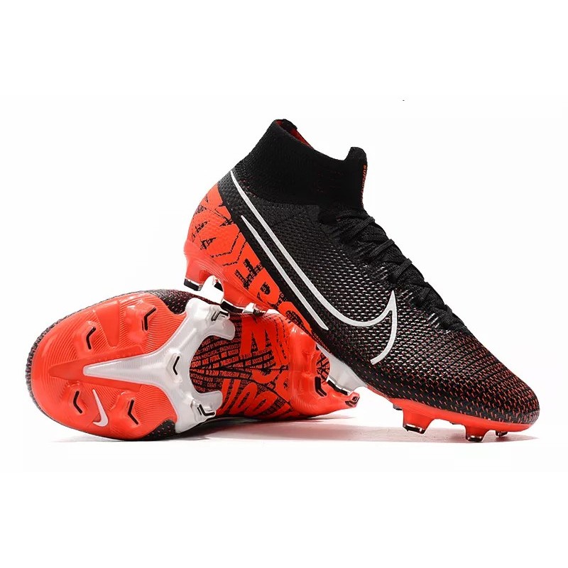 Botas de Fútbol Nike Superfly 7 Elite SE FG Negro&Rojo Naranja (#39~#45)