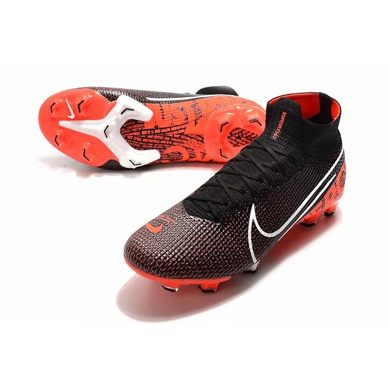 Botas de Fútbol Nike Superfly 7 Elite SE FG Negro&Rojo Naranja (#39~#45)