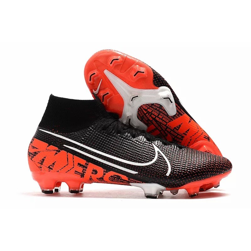 Botas de Fútbol Nike Superfly 7 Elite SE FG Negro&Rojo Naranja (#39~#45)