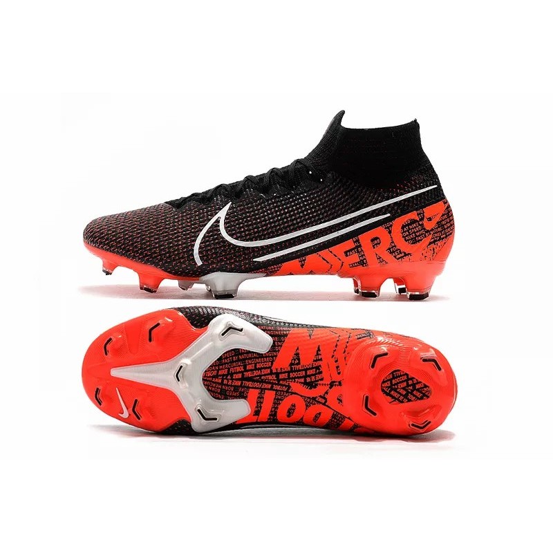Botas de Fútbol Nike Superfly 7 Elite SE FG Negro&Rojo Naranja (#39~#45)