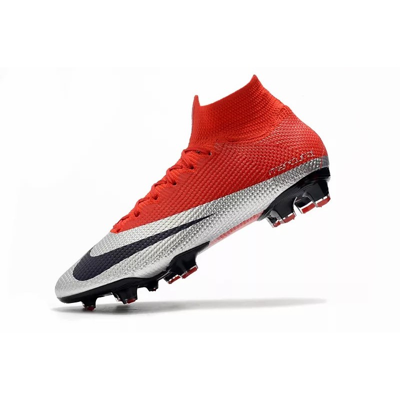 Botas de Fútbol Nike Superfly 7 Elite SE FG Rojo&Plateado (#39~#45)